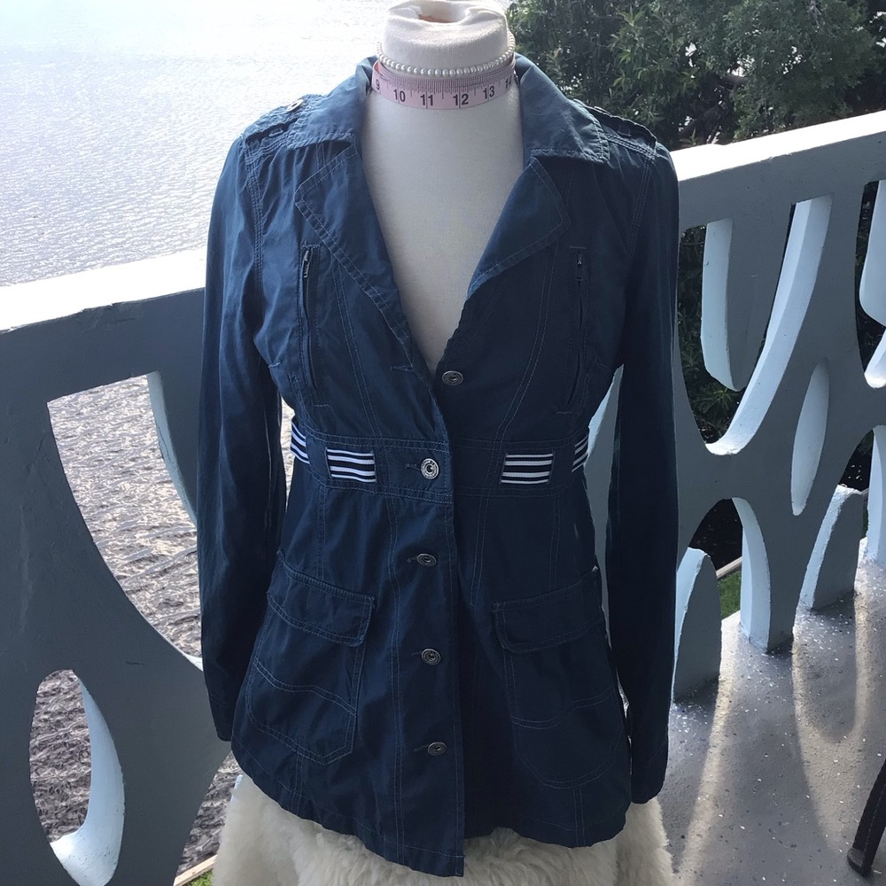 Free People 100% Cotton Utility Thigh Length Button Down Jacket Coat - Picture 4 of 16